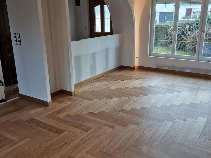 Pose de parquet à motifs Béhtune